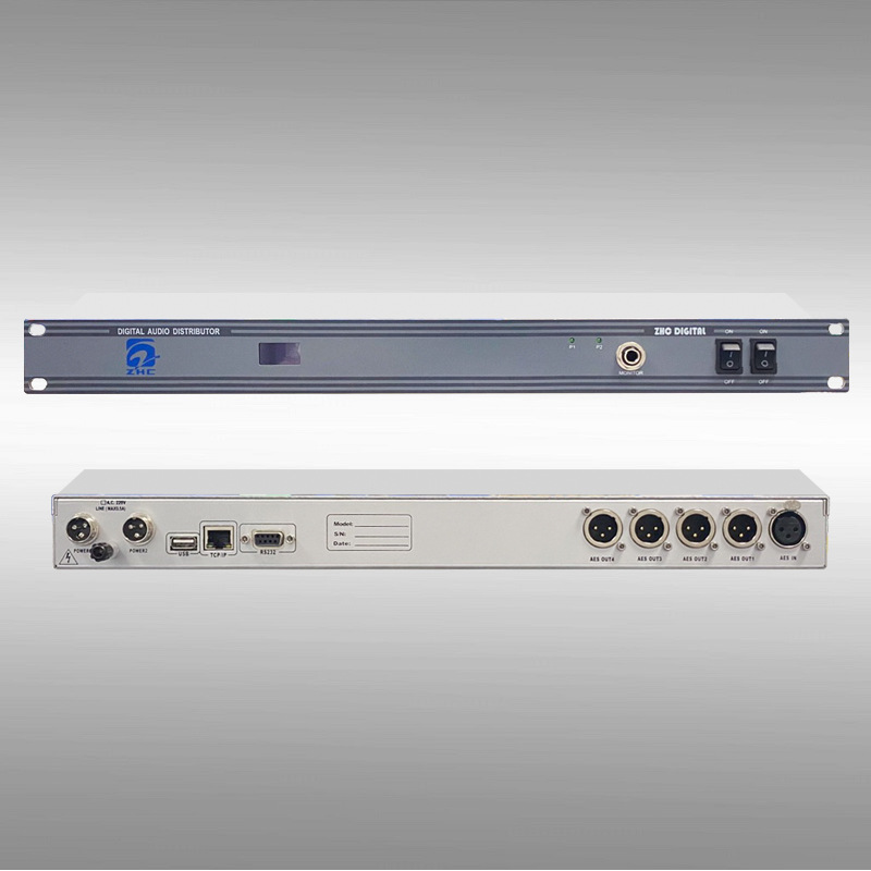 ZHC348-0104D数字音频分配器 1入4出 AES/EBU 2路供电 断电直通第