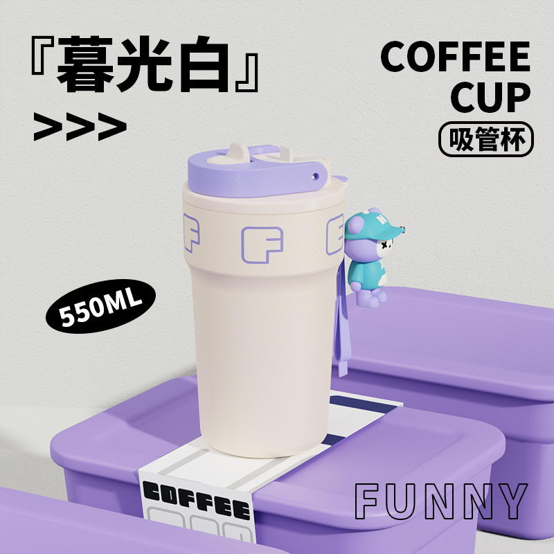 Nuevo 316 de alta apariencia de doble capa de vacío taza de café creativo taza de agua del coche portátil de acero inoxidable taza de vacío para las niñas