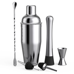 Cross-Border Stainless Steel 750ml Cocktail Shaker 6-Piece Set Shaker Diversion Spout Cocktail Shaker Shaker Cocktail Tool
