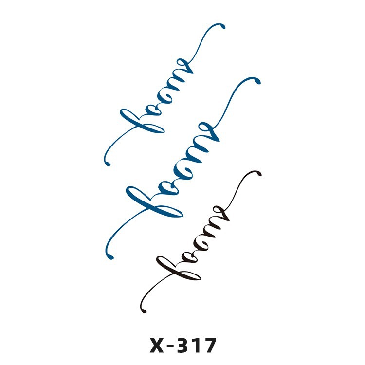 Arco de flor pequeña pegatinas de tatuaje fresco 3D dibujos animados transfronterizo Henna rosa impermeable texto en inglés pegatinas de tatuaje