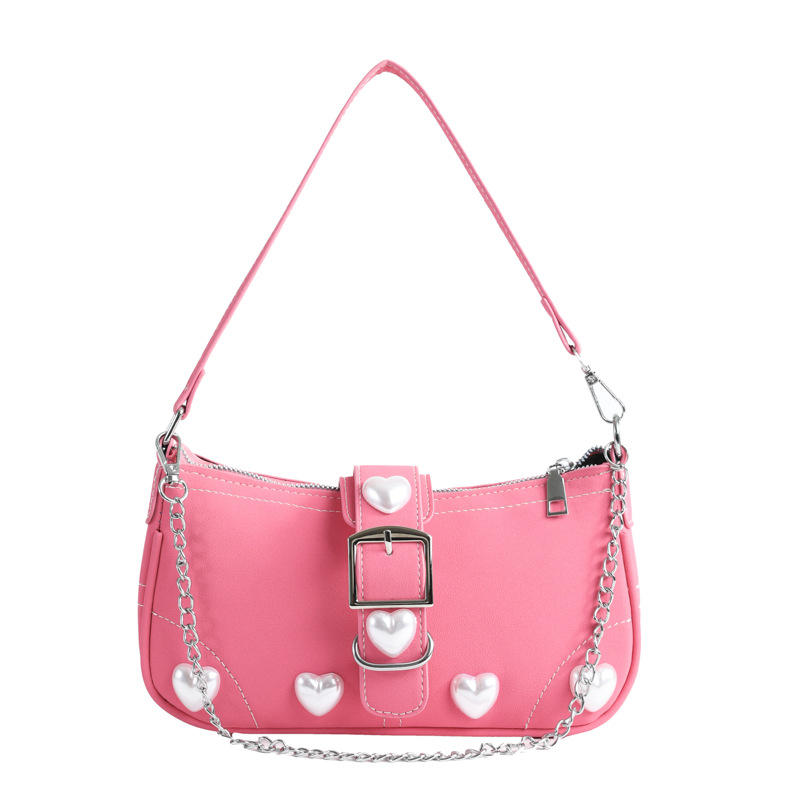 Retro Rose Red Baguette Love Mahjong Bag