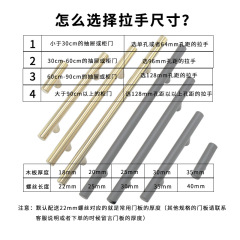 Stainless steel handle Gold cabinet door handle Black wardrobe hollow handle T-shaped drawer furniture door handle