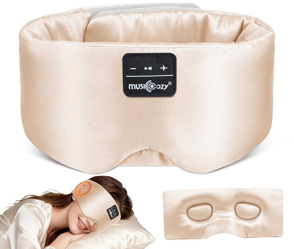 Bluetooth 5.4 seda 3D taza dormir máscara de ojos silenciosa velcro estereoscópica sombreado para dormir máscara de ojos de auriculares