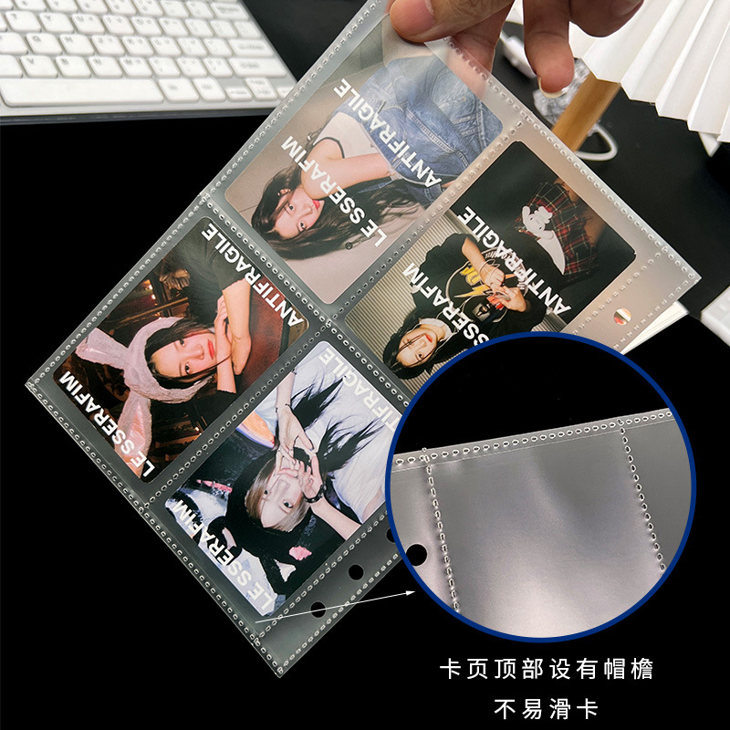 A5 matte card album with 1, 2, and 4-grid compact album, small card storage, 6-hole card page, 3-inch inner page