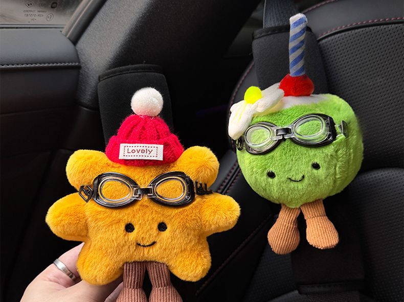 New Style Protective Goggles, Sunflower Lemonade, Seatbelt Shoulder Pads, Decorative Plush Doll, Car Decoration, Anti-Neck Strangulation for Women