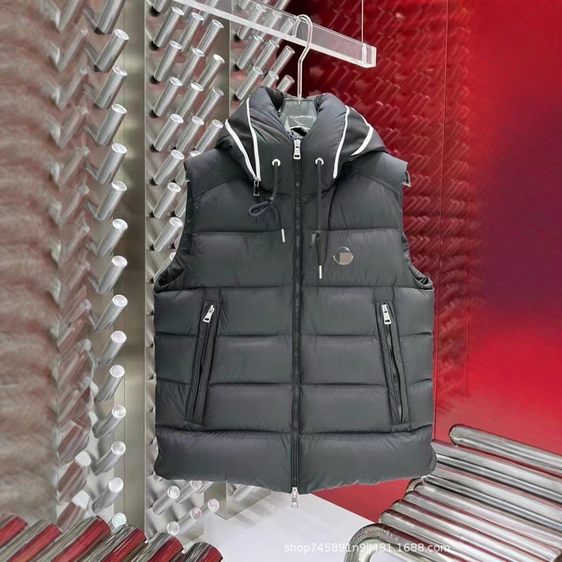 Autumn and Winter New Hooded Letter down Vest Fashion High-End Unisex down Jacket Coat