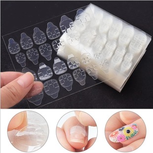 DIY nail tip transparent double-sided self-adhesive jelly 24 pcs/piece fake art extension glue tool nail art