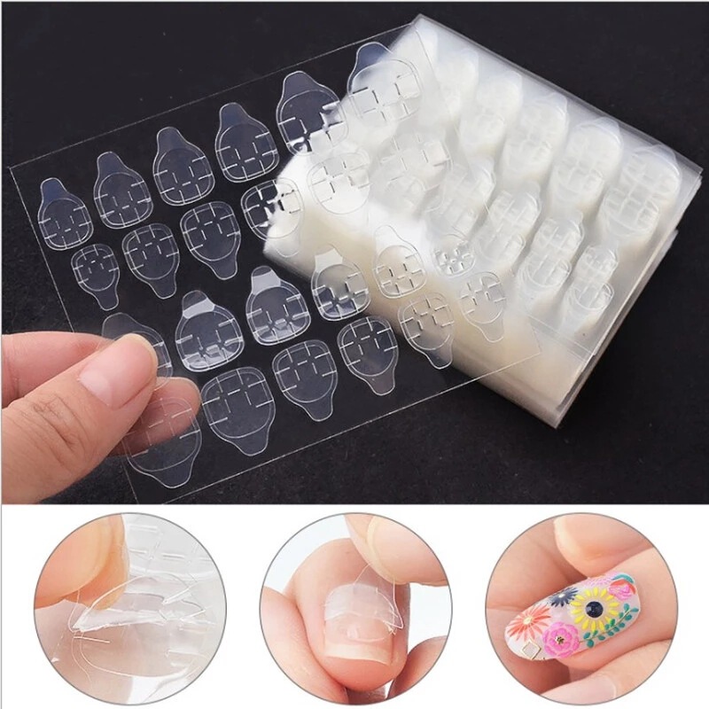 DIY nail tip transparent double-sided self-adhesive jelly 24 pcs/piece fake art extension glue tool nail art DIY nail tip transparent double-sided self-adhesive jelly 24 pcs/piece fake art extension glue tool nail art