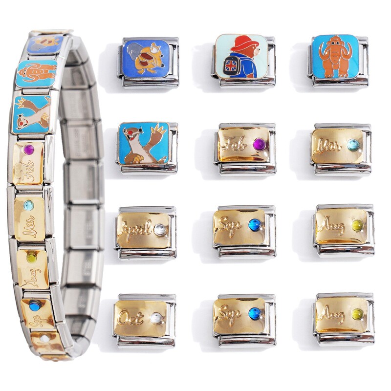 Module Cross-Border Popular Taobao Animation Cartoon Winnie the Pooh Bracelet DIY Italian Module Stitching Bracelet Cat