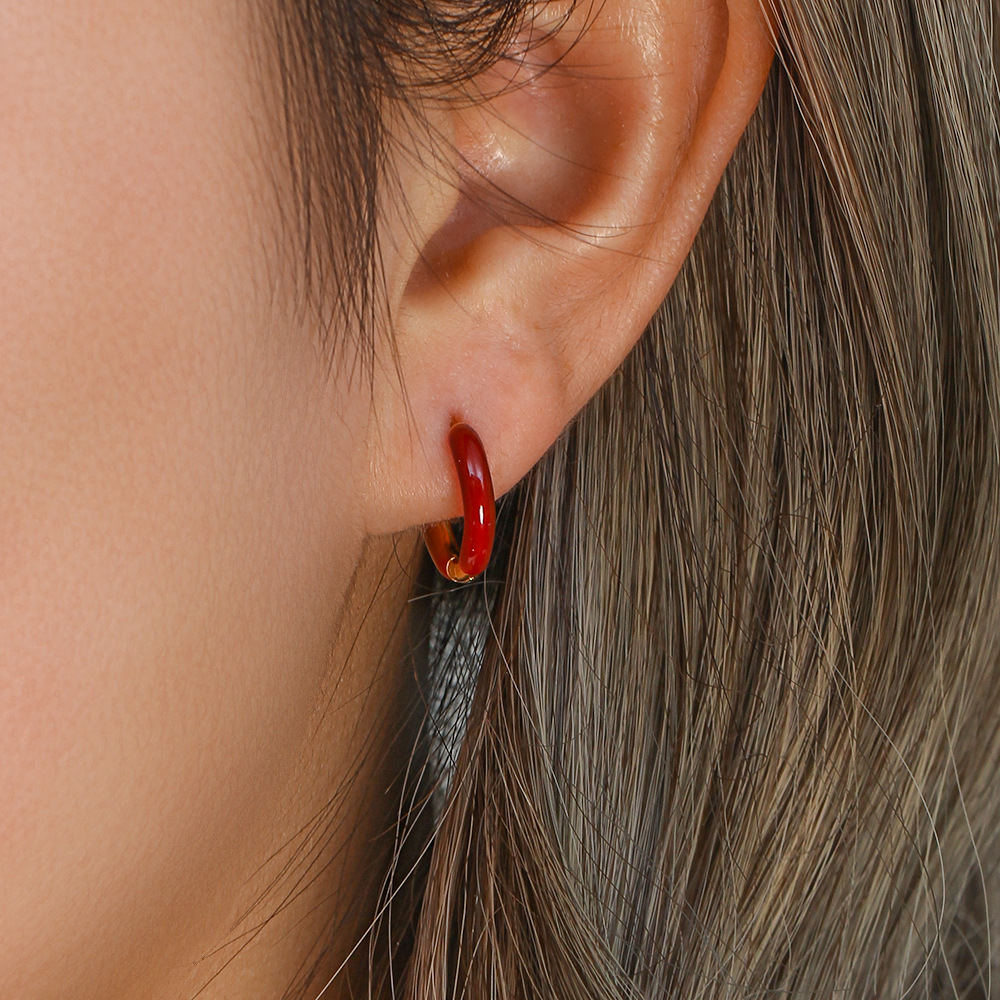 Fashion Geometric Stainless Steel Earrings Stoving Varnish Plating Stainless Steel Earrings_colorza_5
