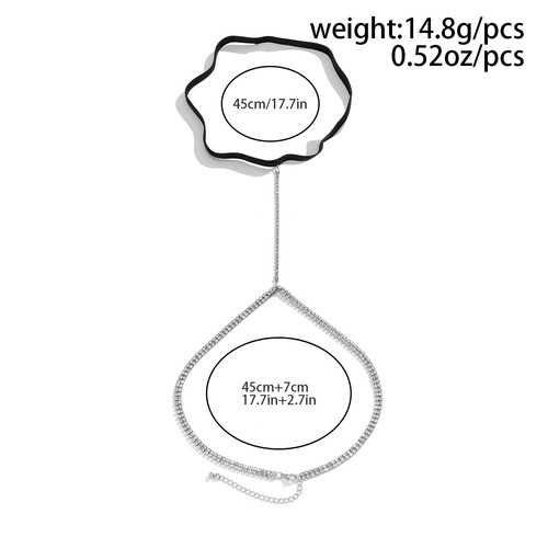 European and American cross-border hot selling multi-layer claw chain sexy thigh chain Beach elastic belt rhinestone chain sexy leg chain for women