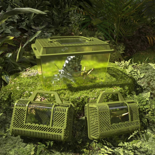 Outdoor insect container with lid turtle jar plastic household fish tank small and medium-sized portable household feeding box