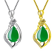 时尚雍容华贵和田玉吊坠玫瑰花吊坠新疆水滴羊脂白玉仿翡翠吊坠