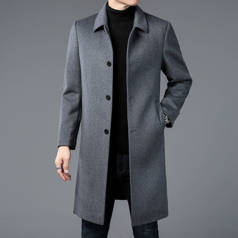 Элитное демисезонное двустороннее кашемировое длинное тренч-пальто