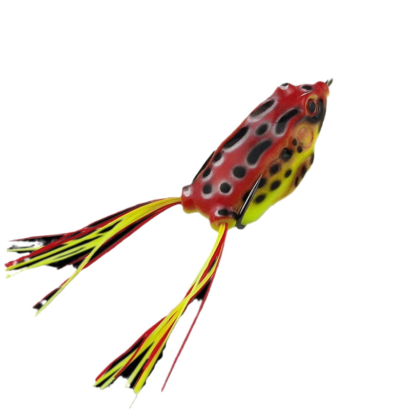 Modificado clásico Negro Rana Trueno pescado negro dedicado a matar Luya falso cebo doble gancho de púas Rana biónica con barba tiro largo Trueno