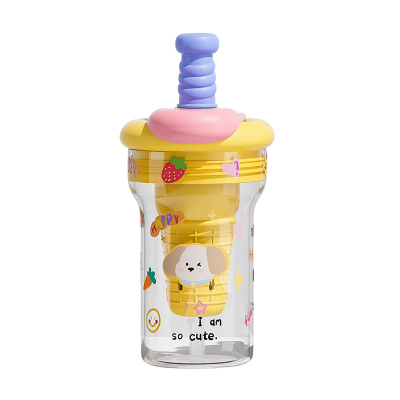 Tritanカップ女子新製品2025高颜値夏プラスチックカップ耐高温かわいいストローカップ大容量|undefined