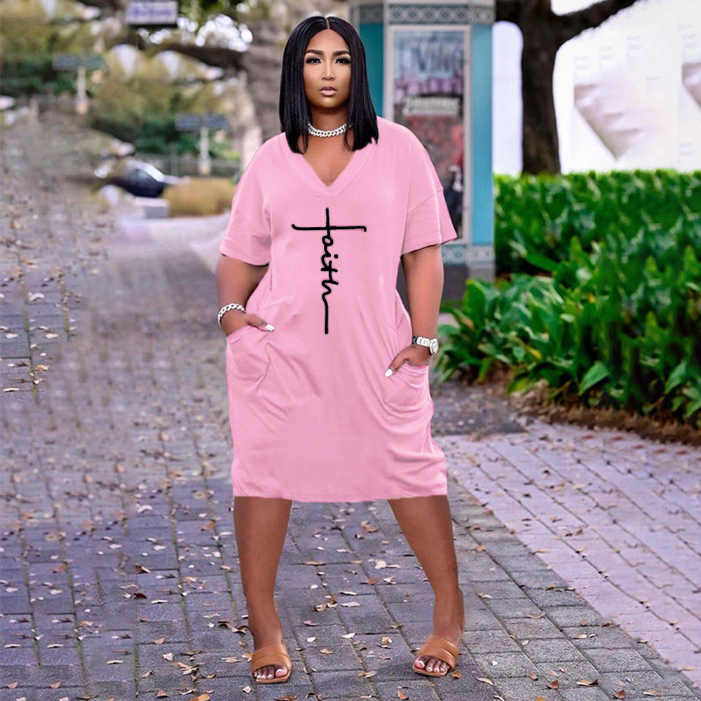 Women's Clothing Popular Independent Station Hot-selling Spring and Summer New Positioning Offset Printing Loose Large Size Dress_voghion.com