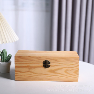 Bamboo box wooden box with lock dressing table storage box wooden packing box decoration hand gift essential oil storage box