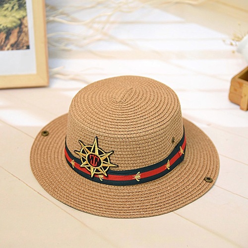 2024 spring and summer new straw jazz hat baby straw hat music hat children's straw hat factory direct sale