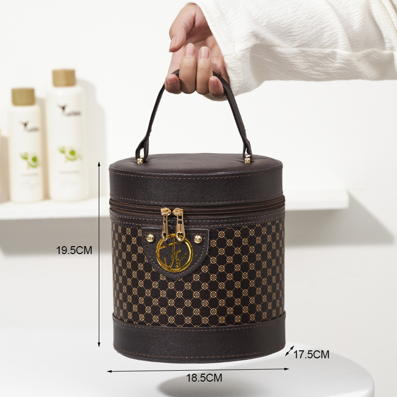 Douyin nueva bolsa de cosméticos Macaron Yuantong caja de almacenamiento de cosméticos de alto valor caja portátil de gran capacidad