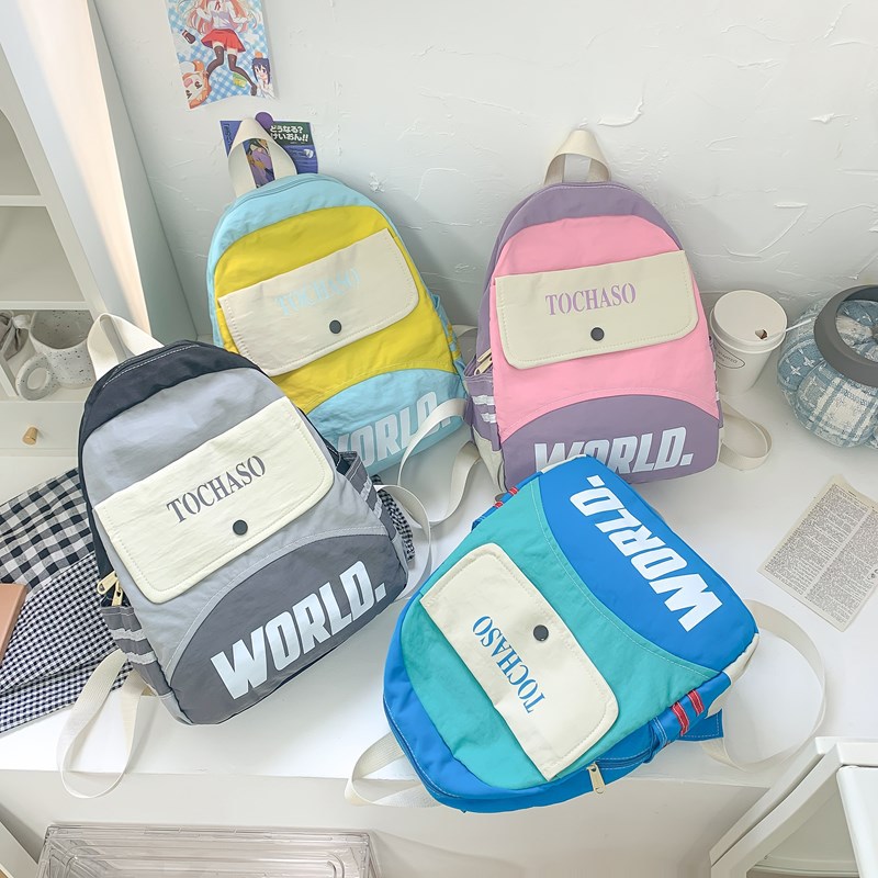 Mochila de moda coreana para niños y niñas, mochila escolar de gran capacidad, nueva mochila de niños con letras extranjeras