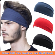 fashion Unisex Solid Color Headband Hair Elastic Bands l