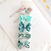 Children's base hair accessory, hairgrip with bow, set, wholesale, European style