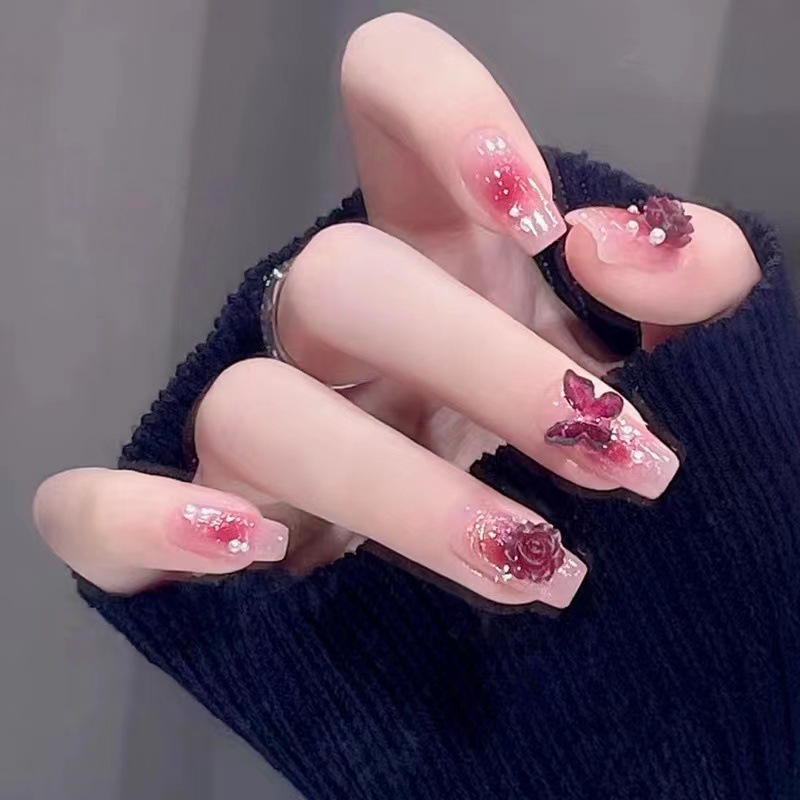 Manicure camellia material paquete de joyería pequeño libro rojo explosión arco mezcla de cadena de joyería de uñas accesorios al por mayor