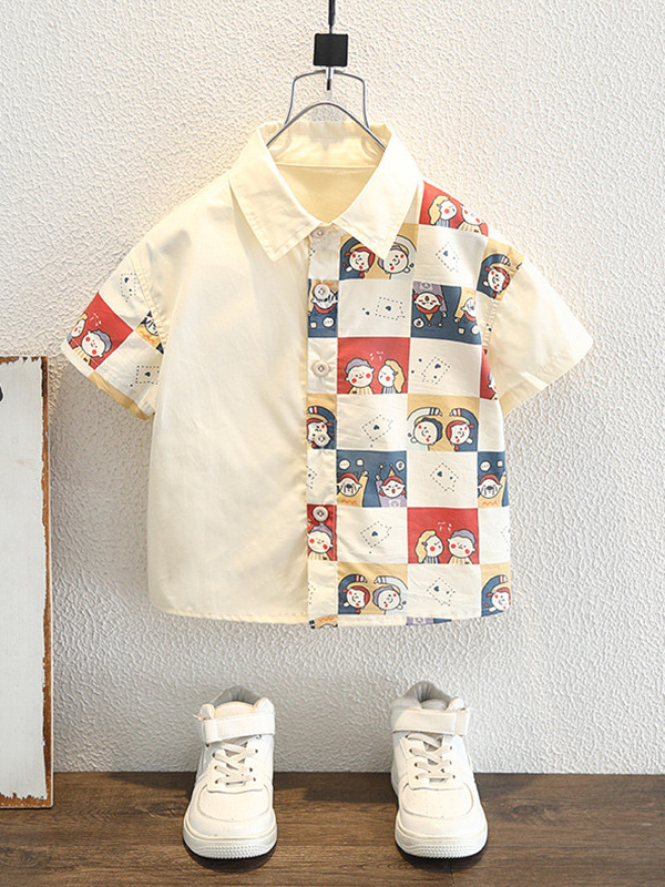 7941 Ropa para niños Niños y niñas Verano Nuevo estilo 2025 Camisa casual para niños Moda para bebés Tops de manga corta Tops