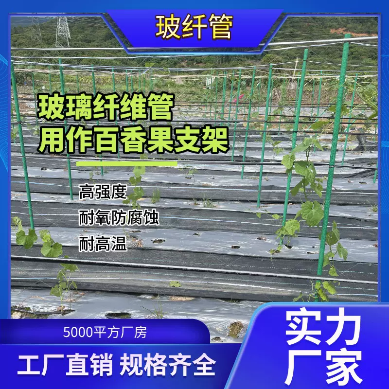 玻璃纤维管百香果支撑耐腐蚀防断裂1.5米/2米可选 果园爬藤架专用