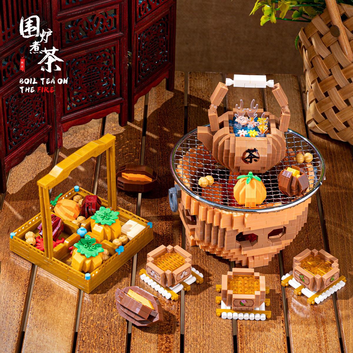 Yugao P2236 estufa de té hirviendo Marea jugar micro partículas de montaje de bloques de construcción de los niños educativos cerebro-movimiento DIY Decoración Juguetes