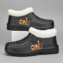 新款潮流简约雪地靴加绒加厚保暖全包棉鞋男室内外穿厚底冬季短靴