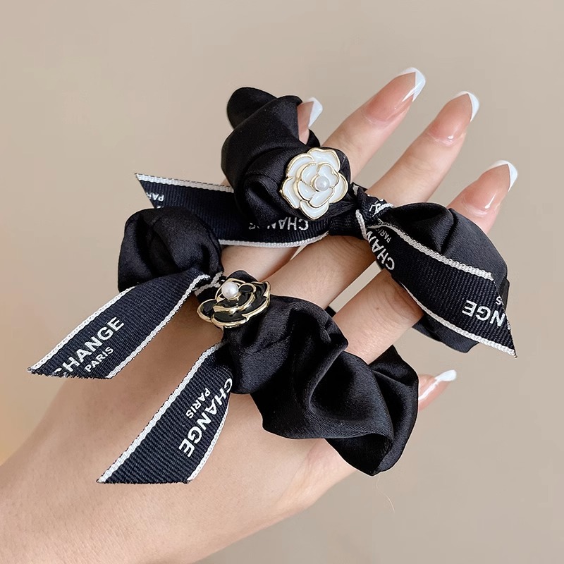 2023 nuevo tocado de cola de caballo alta banda de goma de temperamento Banda de pelo de intestino grueso de Flor Alta elástica diadema duradera lazo de pelo femenino