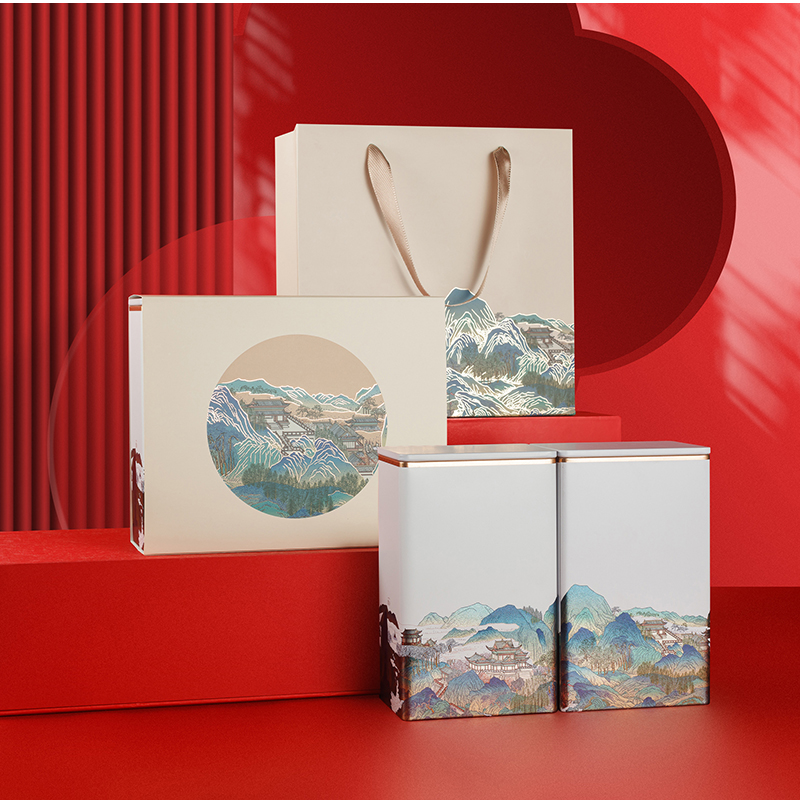 té vacío lata de hierro té blanco retro té verde general caja de regalo vacío caja de embalaje de té a granel árbol antiguo Dianhong Pu 'er caja de té