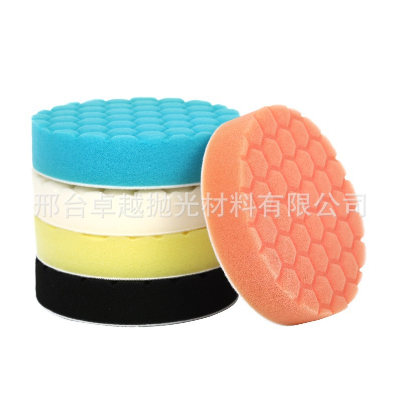 厂家批发汽车美容打蜡海绵抛光盘 自粘型1-8寸平面龟纹型抛光轮