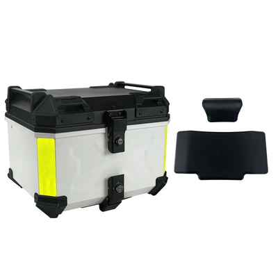 and Lightweight Scooter Universal | Motorcycle trunk - 45l-double-lock-x-style-white-backrest