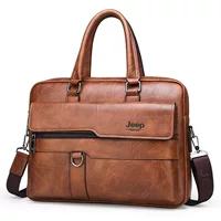 Конвертируемый мужской портфель (Jeep), ручной, через плечо и черезCrossbody, кожзаменитель отделка