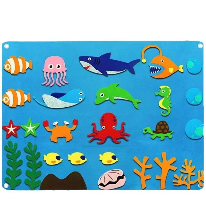 Fabricantes de granja mayorista educación temprana infantil pared pegatinas elementos de dibujos animados jardín de infantes aprender felt al por mayor