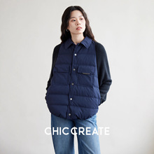 意奢柜3.4W羊毛针织拼90白鹅绒 显瘦假两件翻领羽绒服外套女冬051