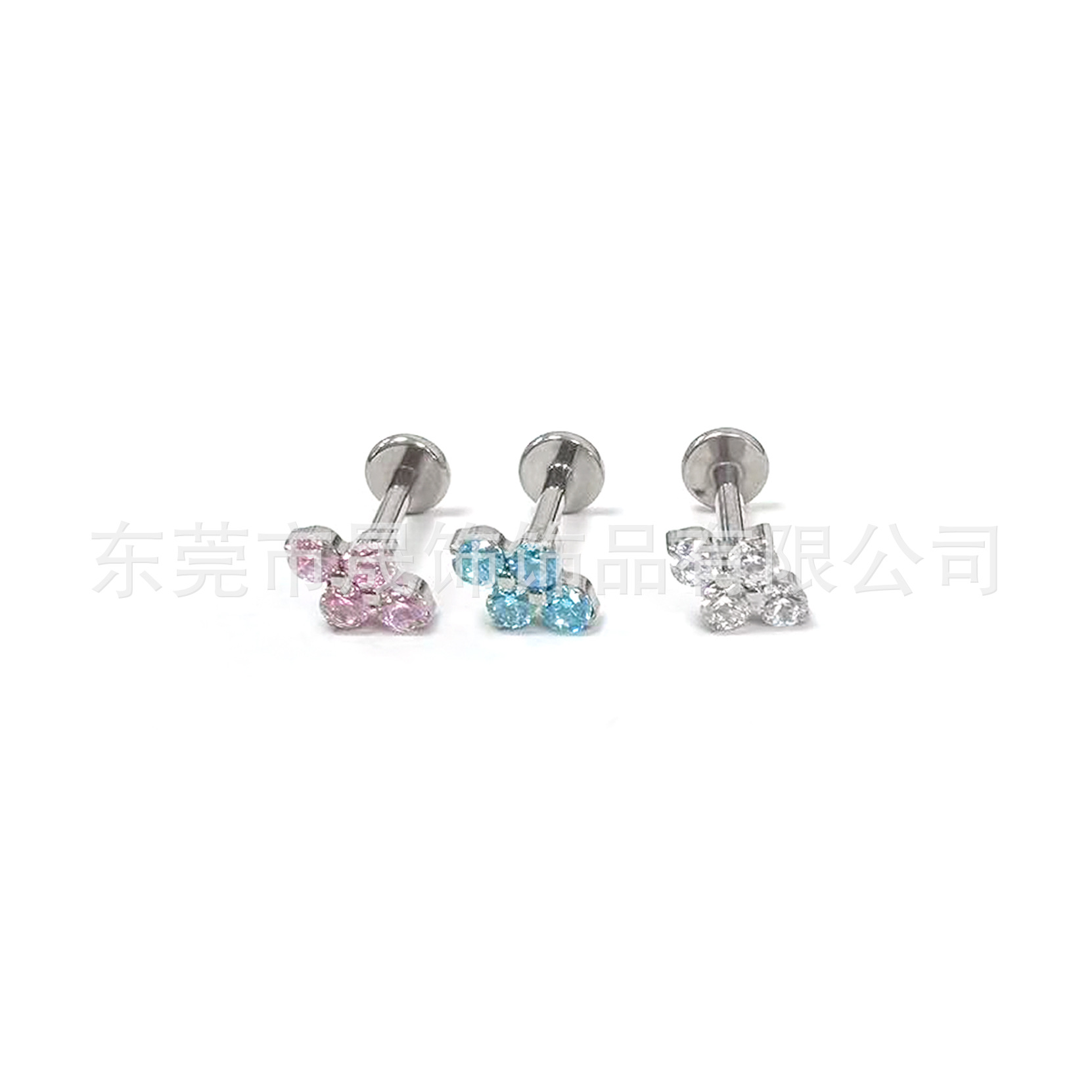 F136 Titanium Alloy 圆 Zirconia 四叶草 Ear Stud Studded 5A Cubic Zirconia Helix Cartilage Stud G23 Titanium Labret Stud Piercing Jewelry Accessories
