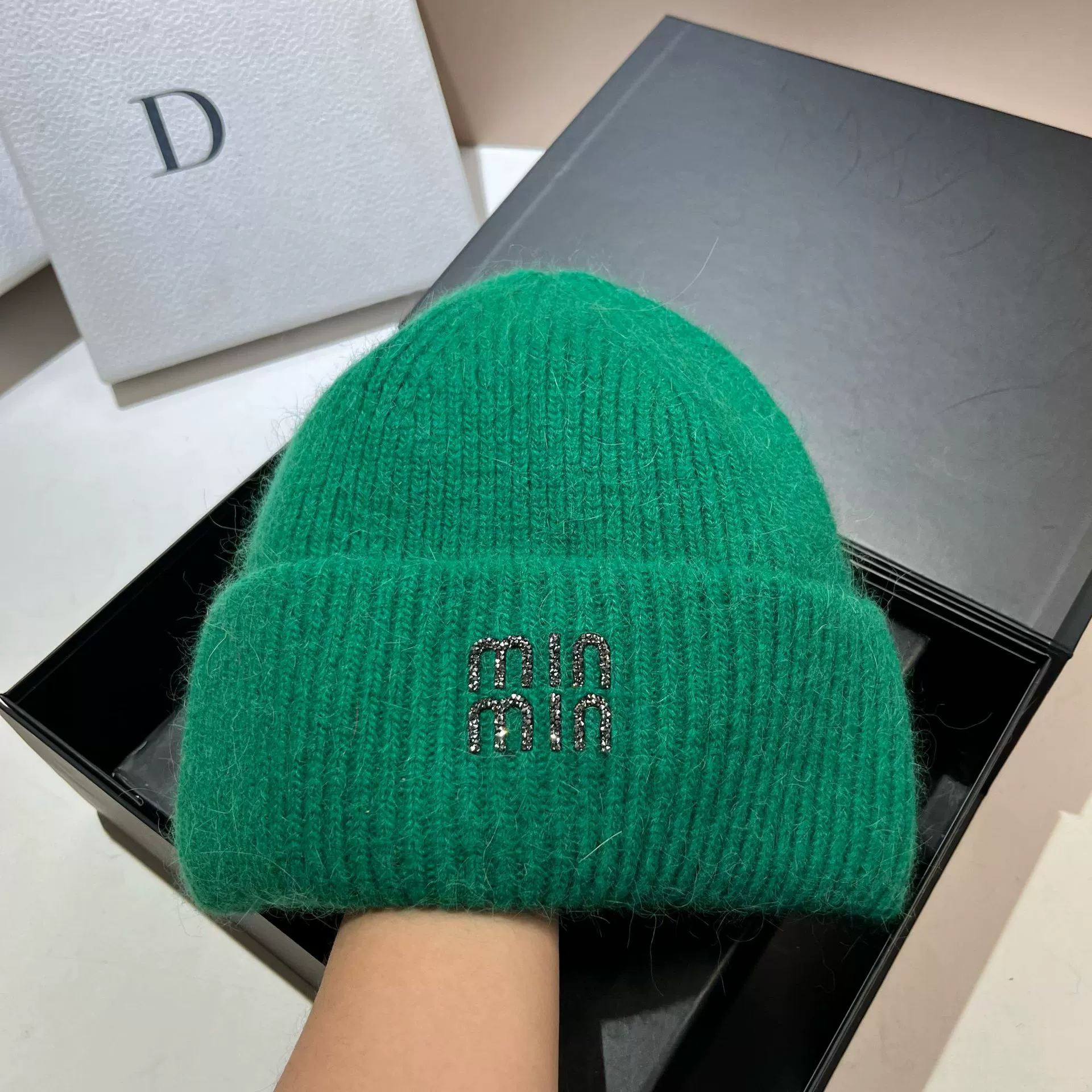 Keep warm velvet knitted hat, Korean style, increased thickness