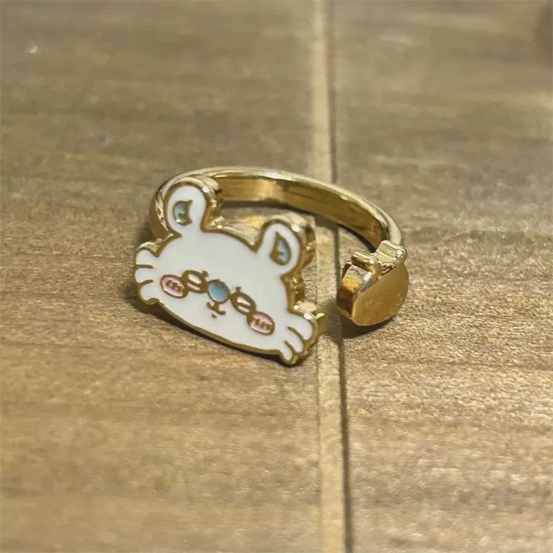 Cartoon ring, painted universal enamel for students for friend