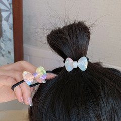 Korean Version Minimalist Acetic Butterfly Bow Hair Tie Cute Matchable Leopard Print Hair Ring Teenage Hair Tie Ponytail Hair Band