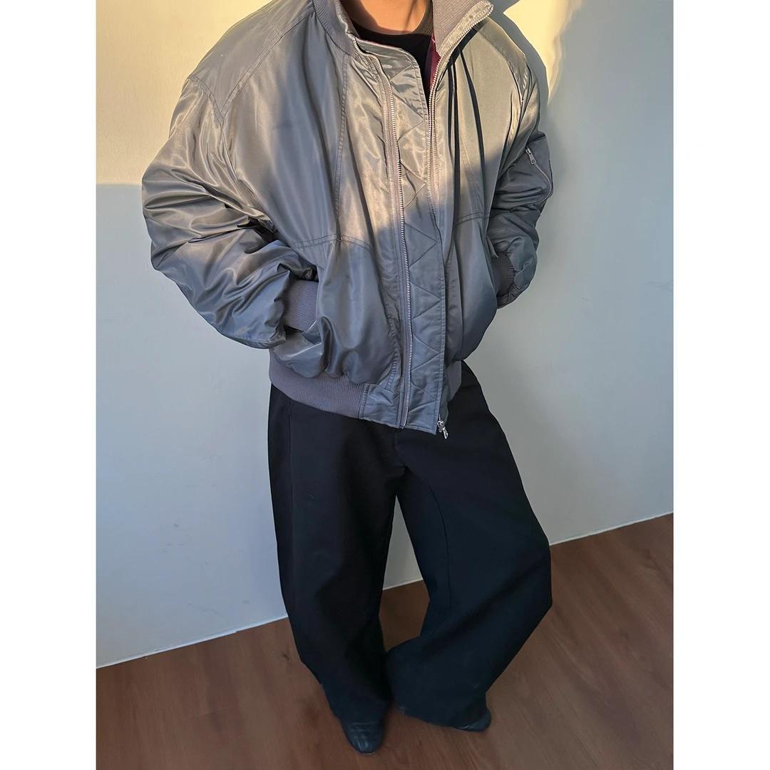 MADEEXTREME Bomber Silhouette Loose Short Pilot Cotton Jacket Padded Winter Thermal Jacket_voghion.com
