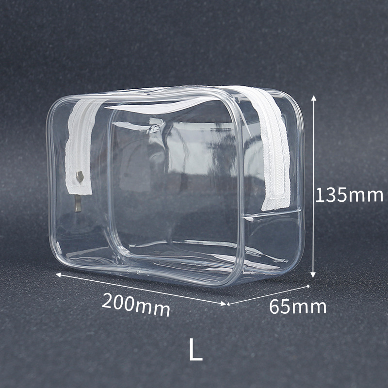 Bolsa de cosméticos portátil de gran capacidad para acampar al aire libre húmedo y seco bolsa de almacenamiento de separación transparente bolsa de lavado de PVC impermeable