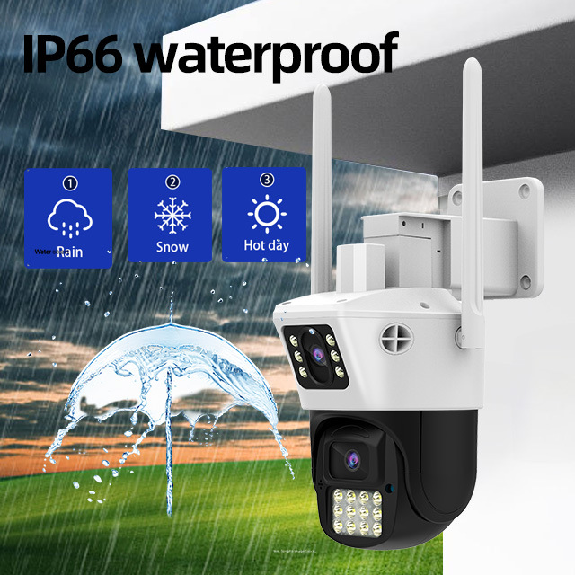 Lente dual de doble pantalla cámara inalámbrica teléfono móvil remoto 360 grados no ángulo muerto fotografía al aire libre monitor casa
