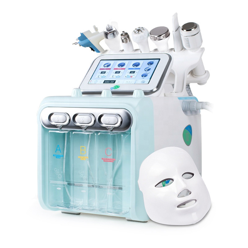 Instrumento de belleza de burbujas pequeñas de hidrógeno y oxígeno, instrumento de inyección de oxígeno de succión de espinillas siete en uno, instrumento de hidratación facial de burbujas pequeñas para salón de belleza