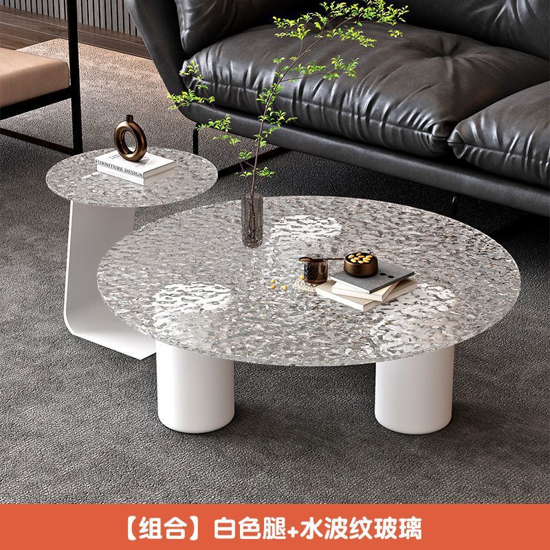 Tabla de té de vidrio templado tabla de roca pequeña sala de estar doméstica moderna simple red tabla de té goteo de agua