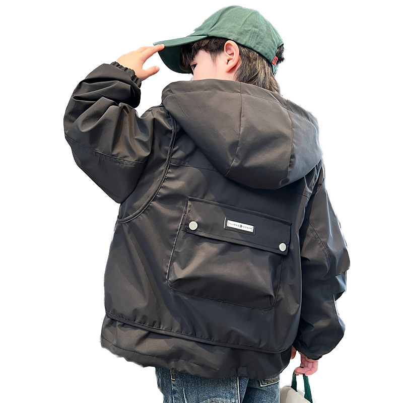 Kinder windjack met capuchon voor jongens lente en herfst_voghion.com