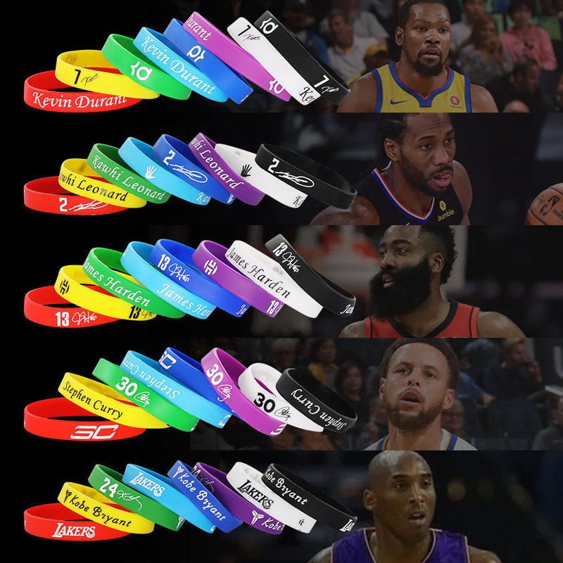 Douyin Nba Star Silicone Wristband Signature Bracelet Curry James Small Gift Sports Fan Supplies